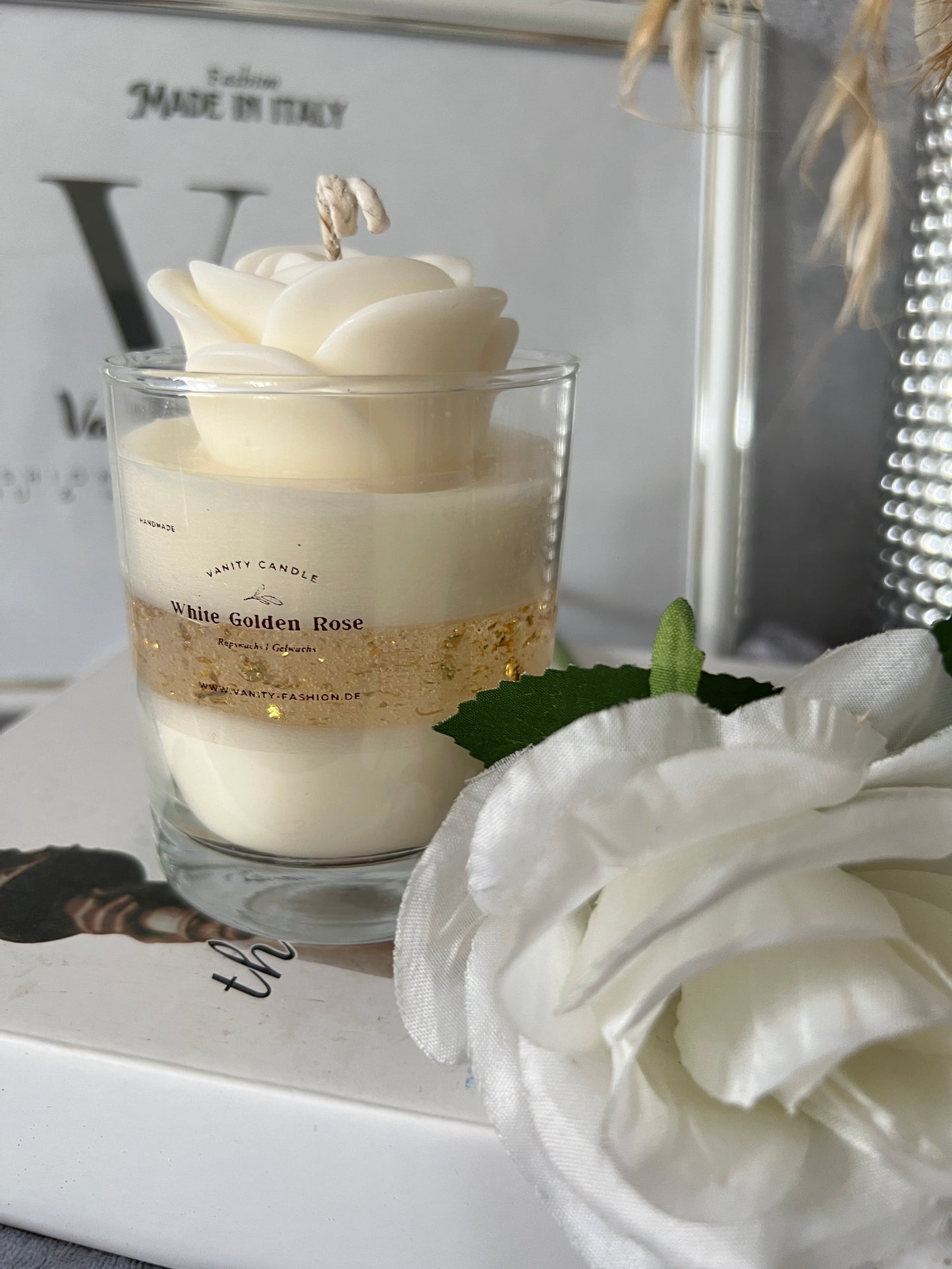 White Rose Cristal Candle