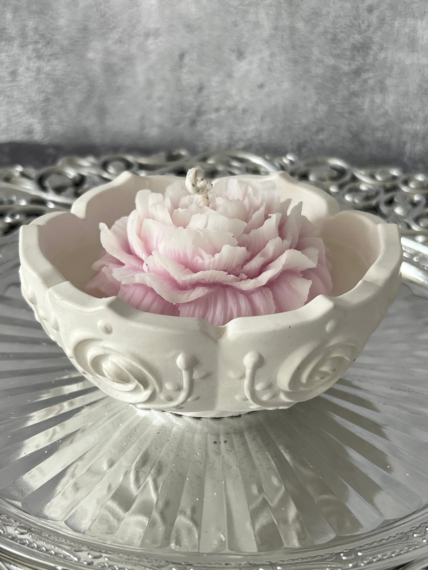 Keramik Rosenschalen Kerze