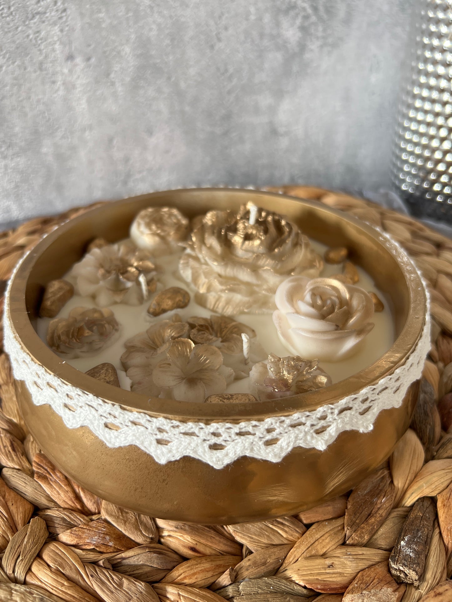 Golden Rose Garden Kerzenschale