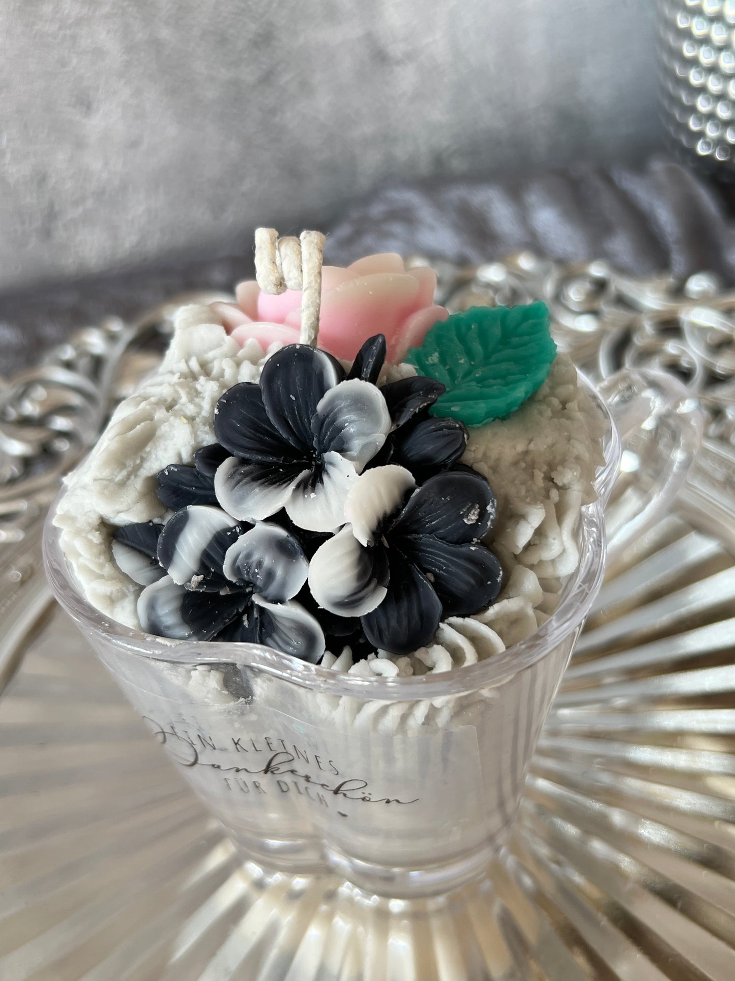 Blumenglas Flower Kerze