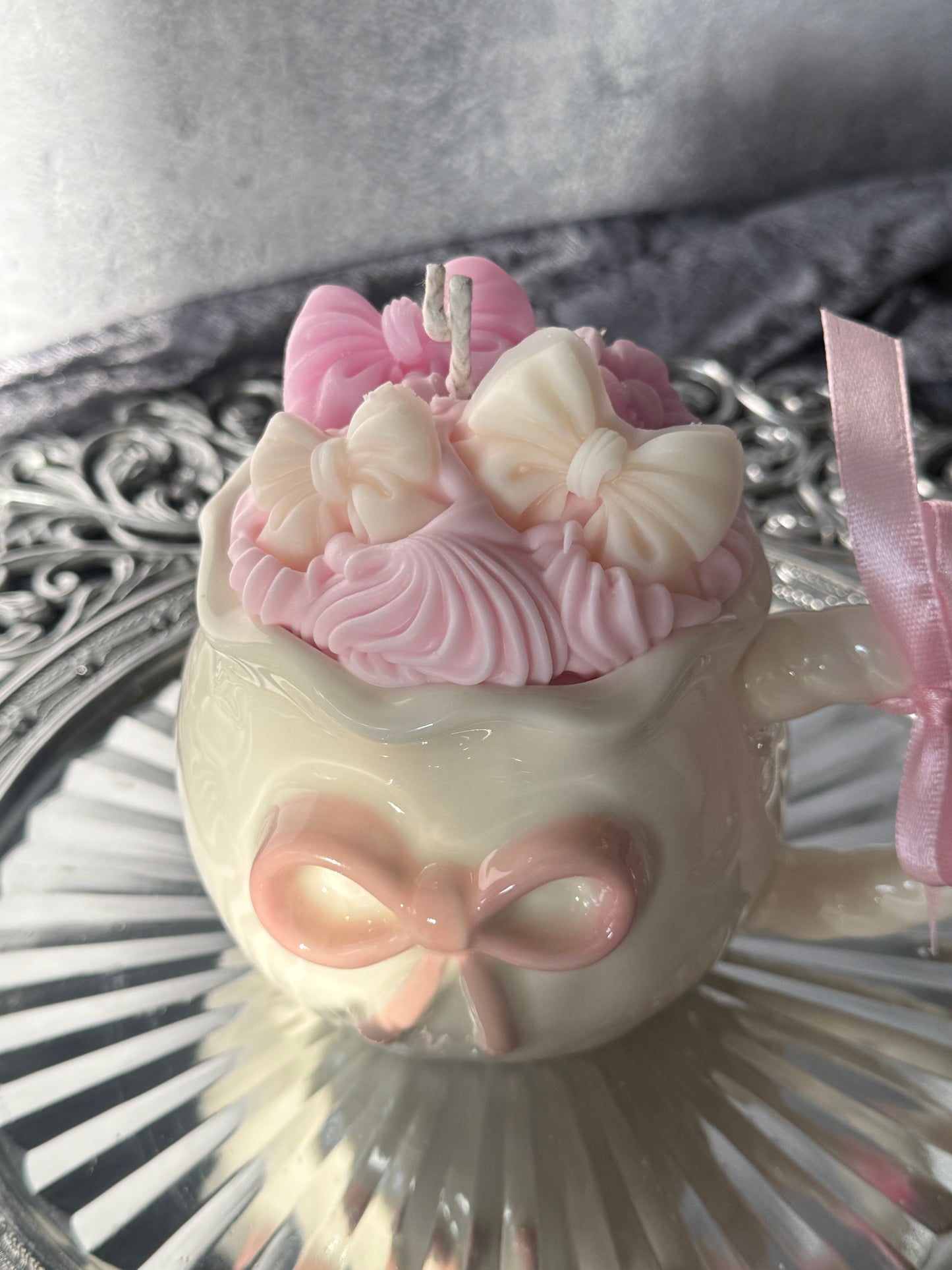 Schleifen Tassen Kerze