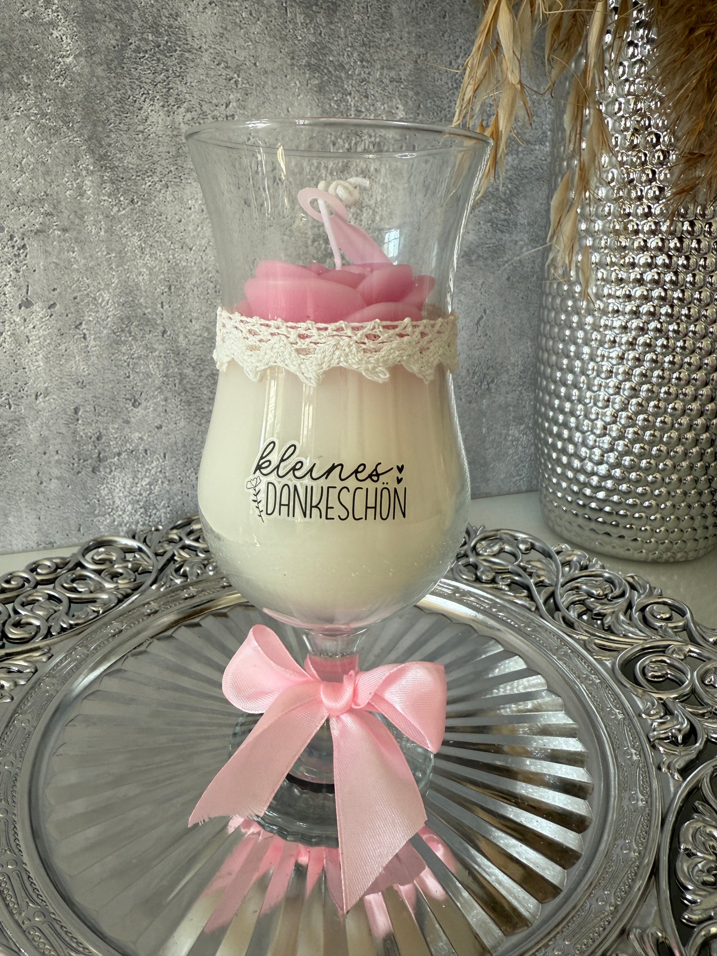 Sag' mit Kerze weiß pink Collection