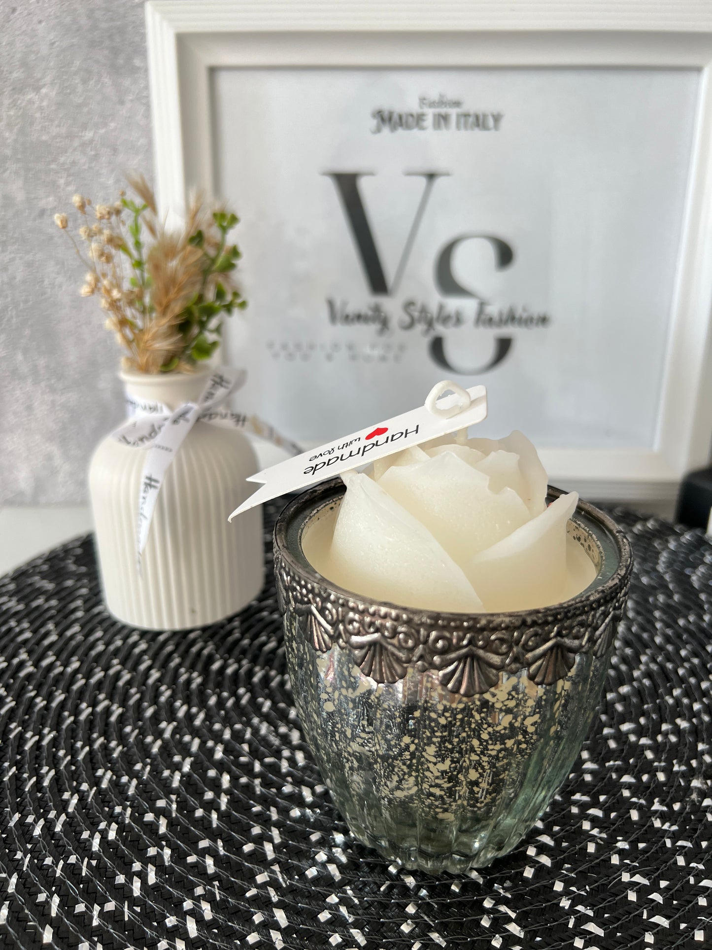 Kerze im Vintage Glas Bridgeton Style