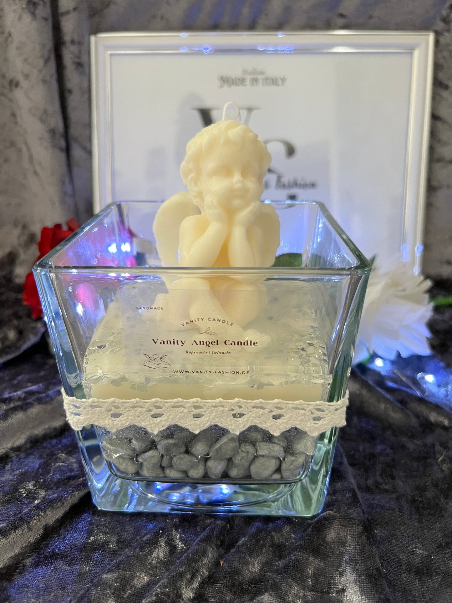 Vanity Angel Candle weiß grau