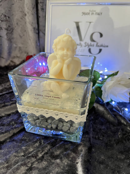 Vanity Angel Candle weiß grau