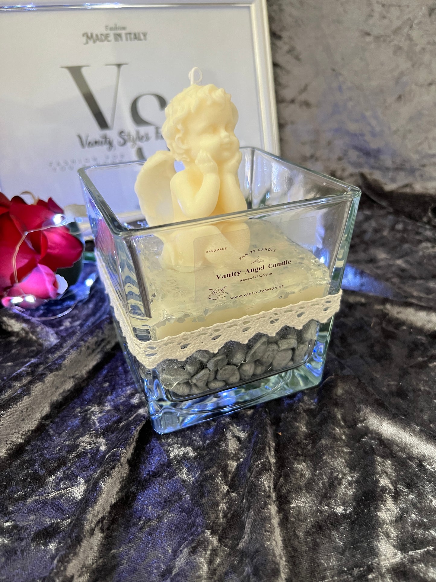 Vanity Angel Candle weiß grau