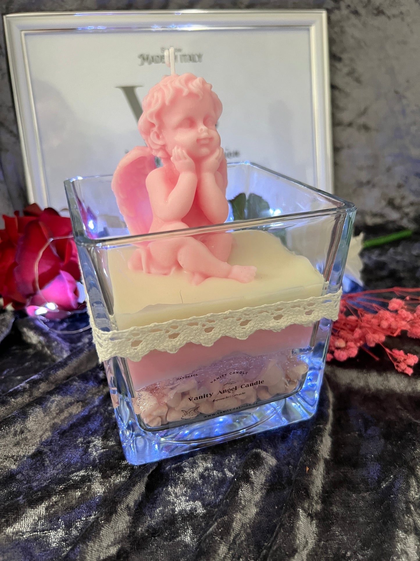 Vanity Angel Candle pink