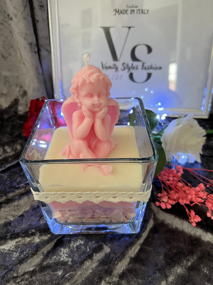 Vanity Angel Candle pink