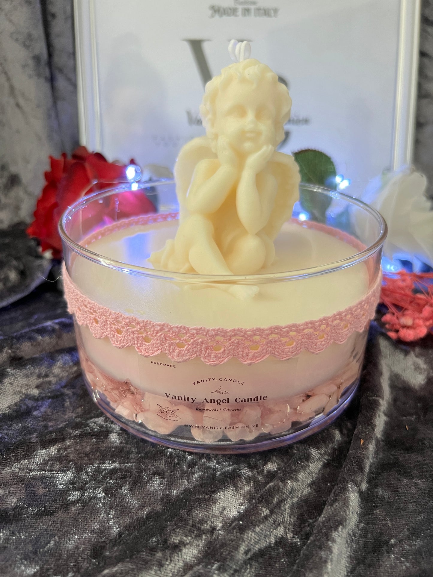 Vanity Angel Candle rosa