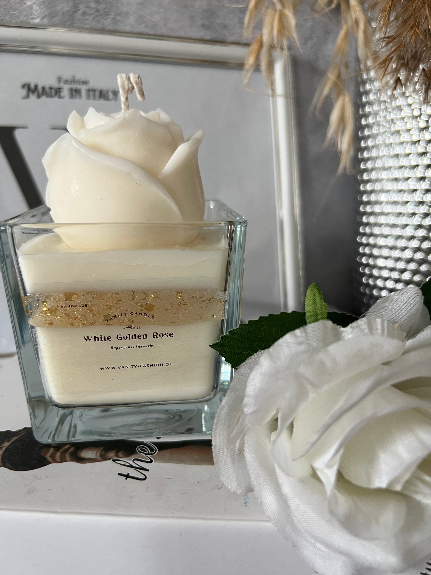 White Rose Cristal Candle