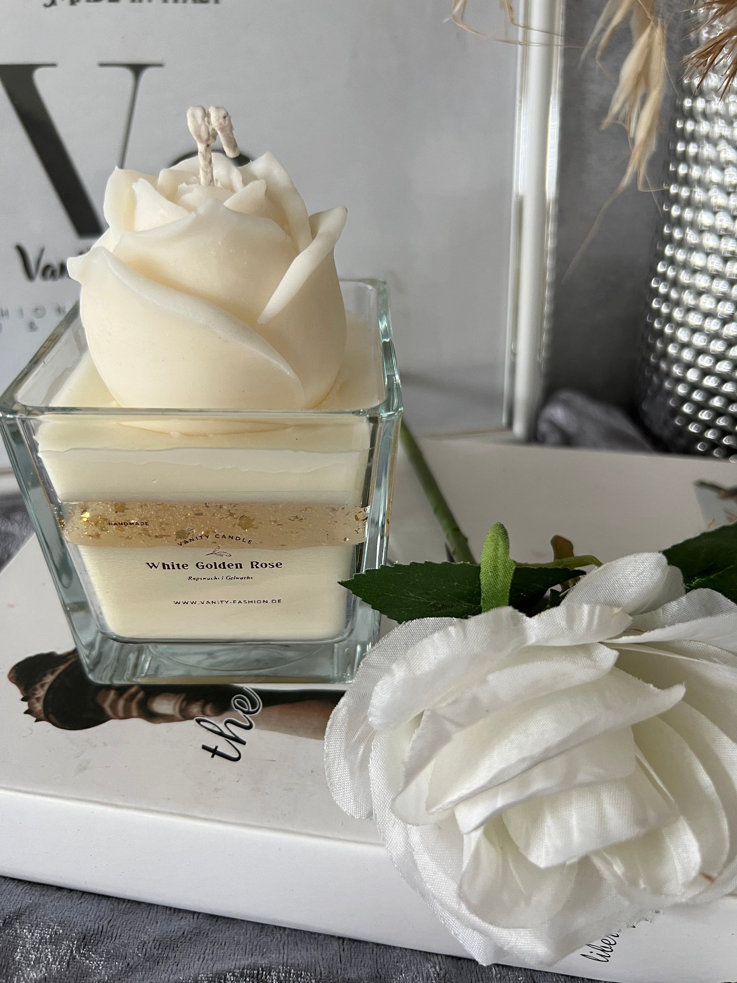 White Rose Cristal Candle