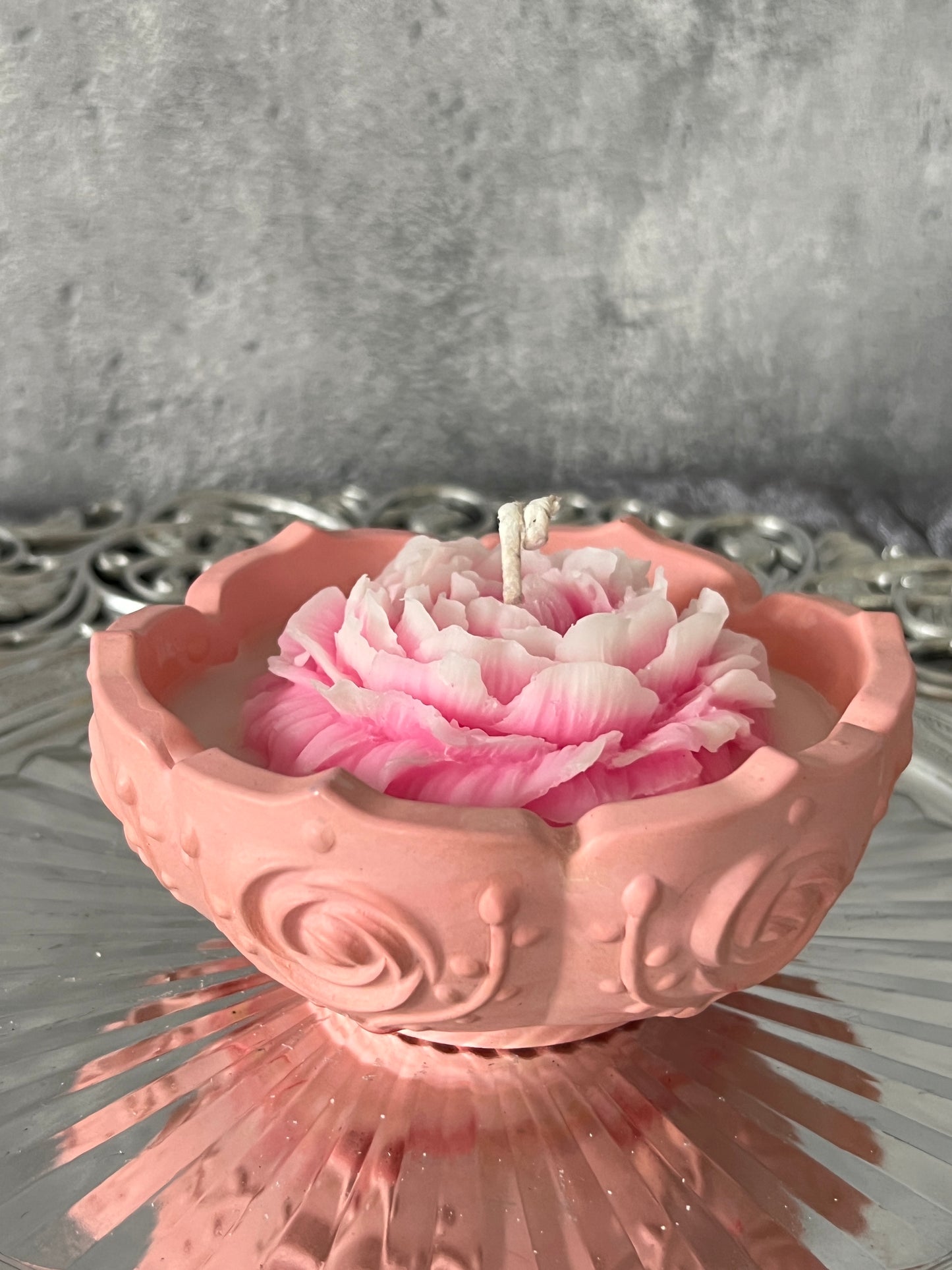 Keramik Rosenschalen Kerze