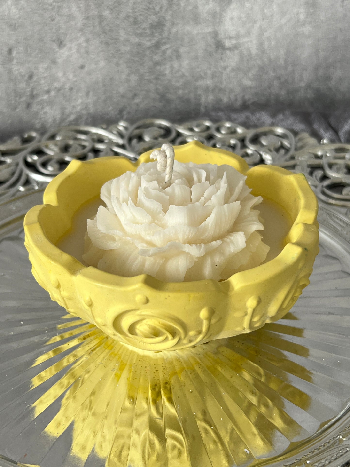 Keramik Rosenschalen Kerze