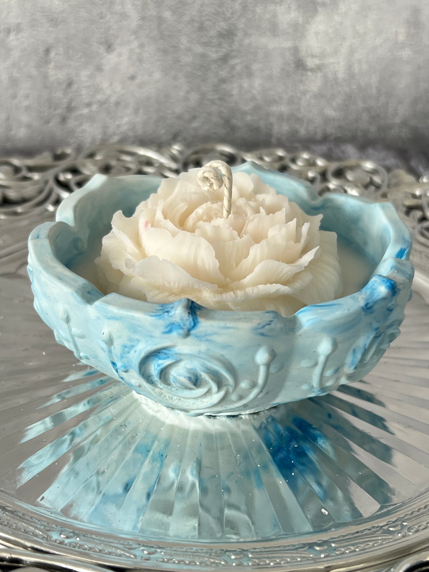 Keramik Rosenschalen Kerze