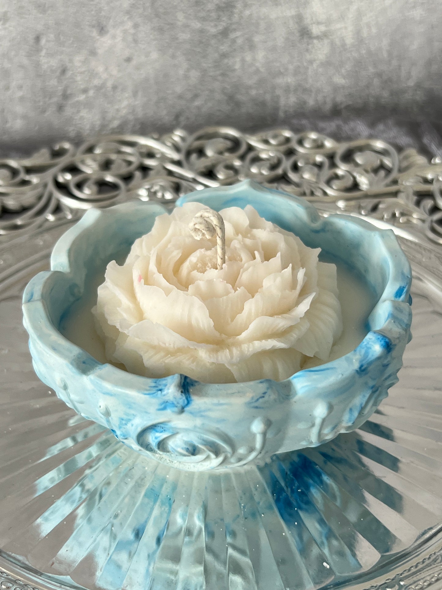 Keramik Rosenschalen Kerze