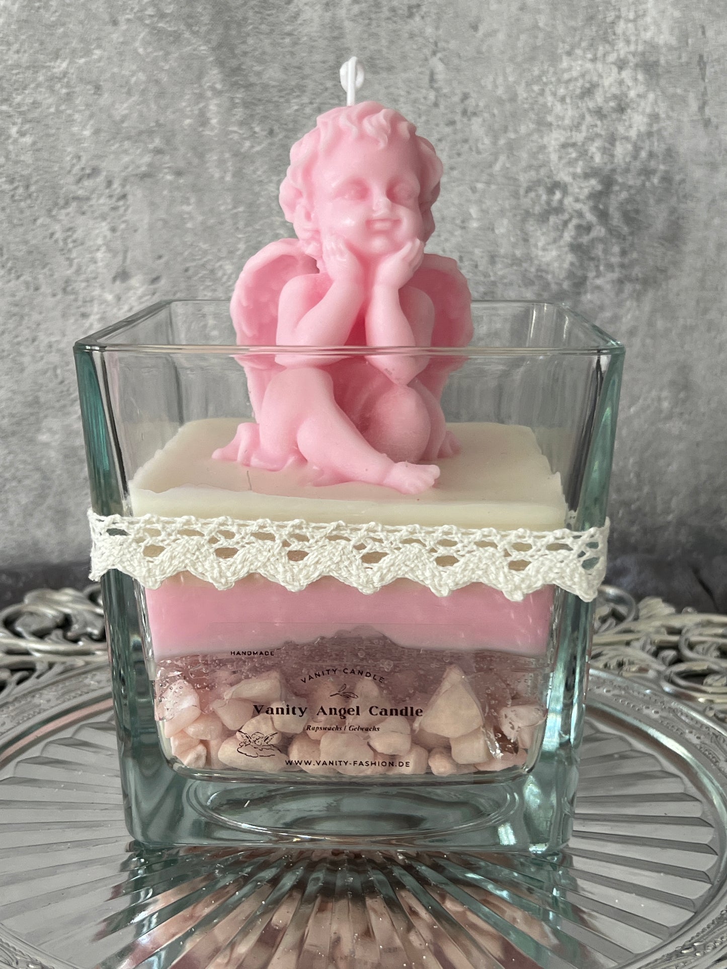 Vanity Angel Candle pink