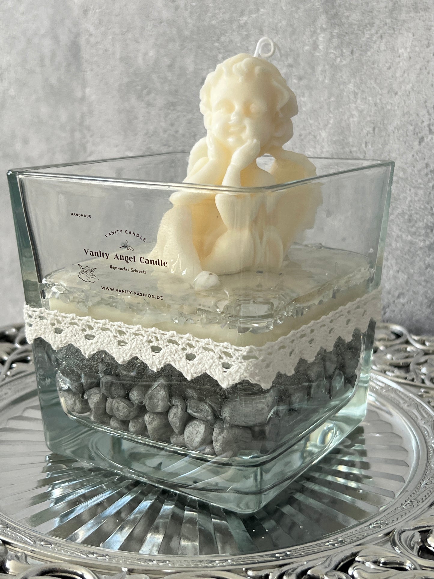 Vanity Angel Candle weiß grau