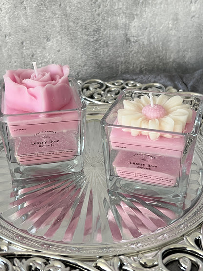 Pink Rose Cristal Candle