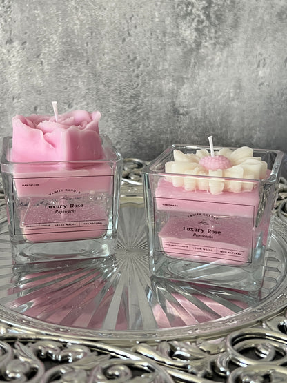 Pink Rose Cristal Candle