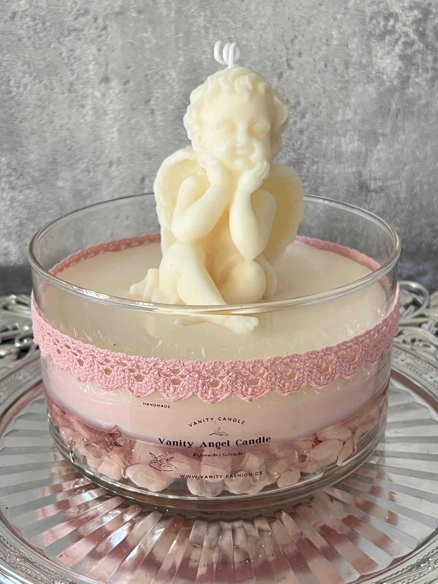 Vanity Angel Candle rosa