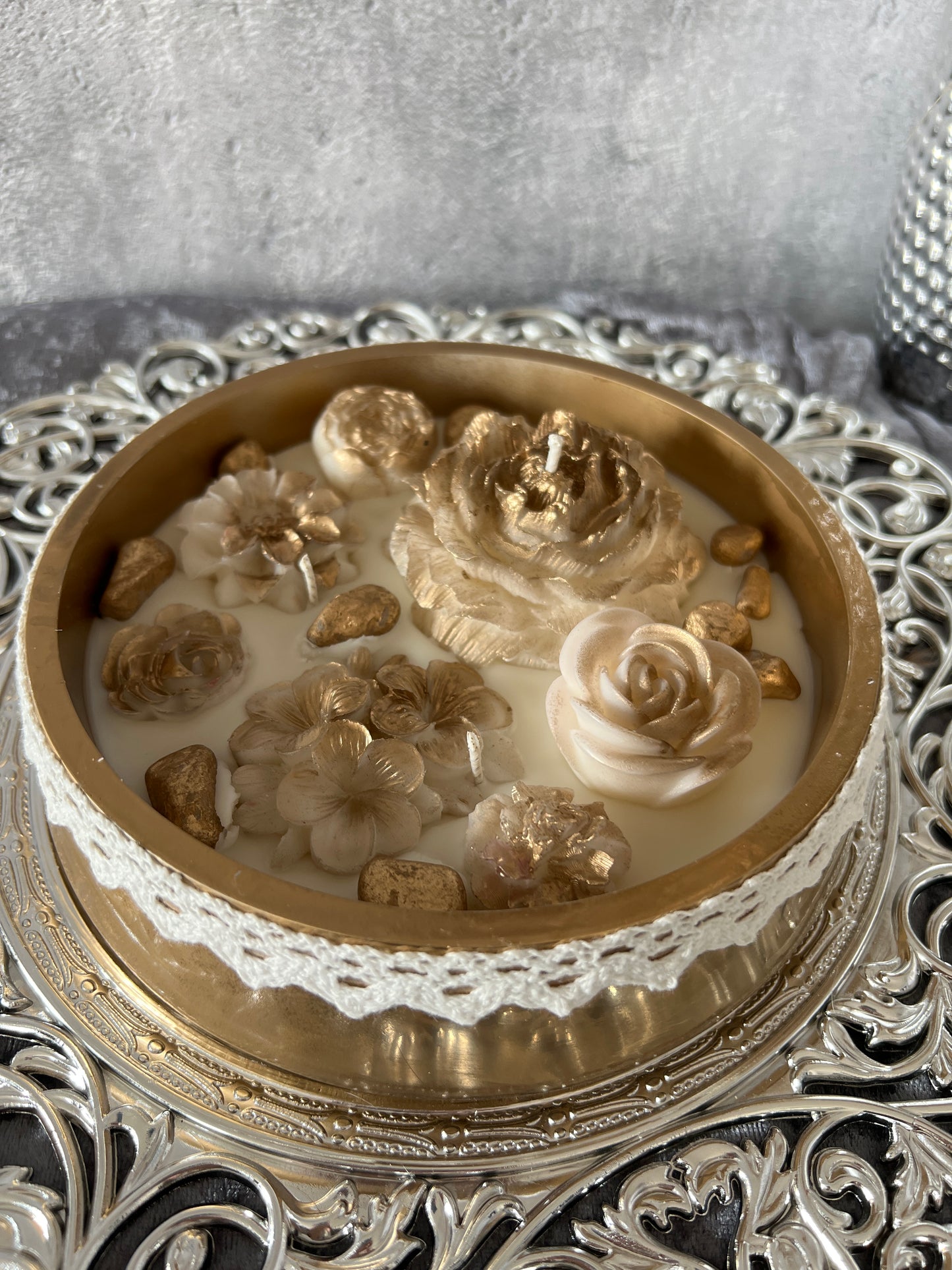 Golden Rose Garden Kerzenschale