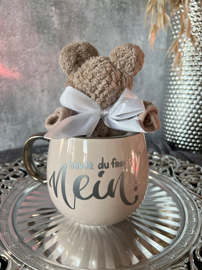 Tasse mit Spruch und Teddy