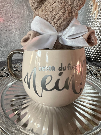Tasse mit Spruch und Teddy