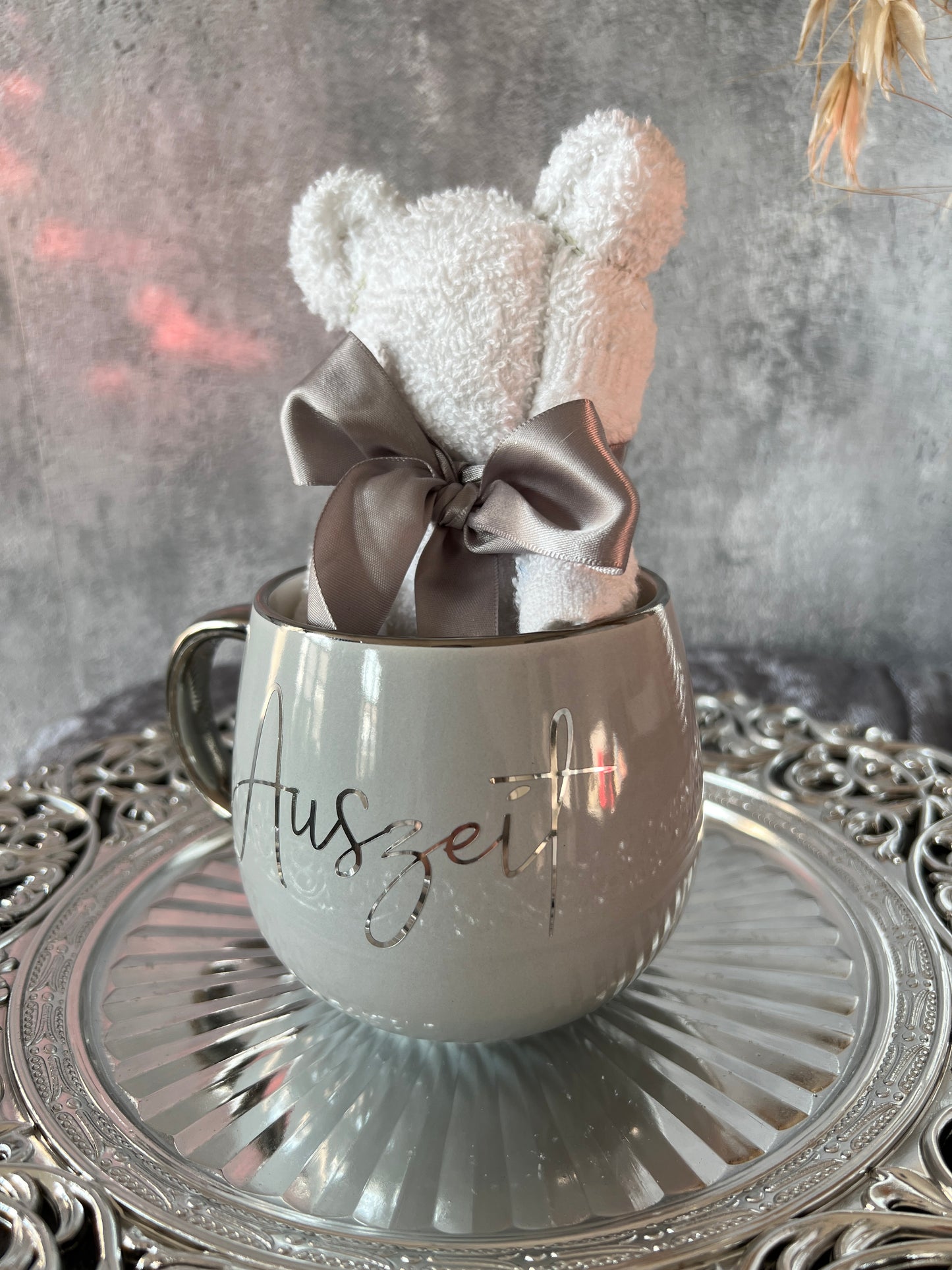 Tasse mit Spruch und Teddy