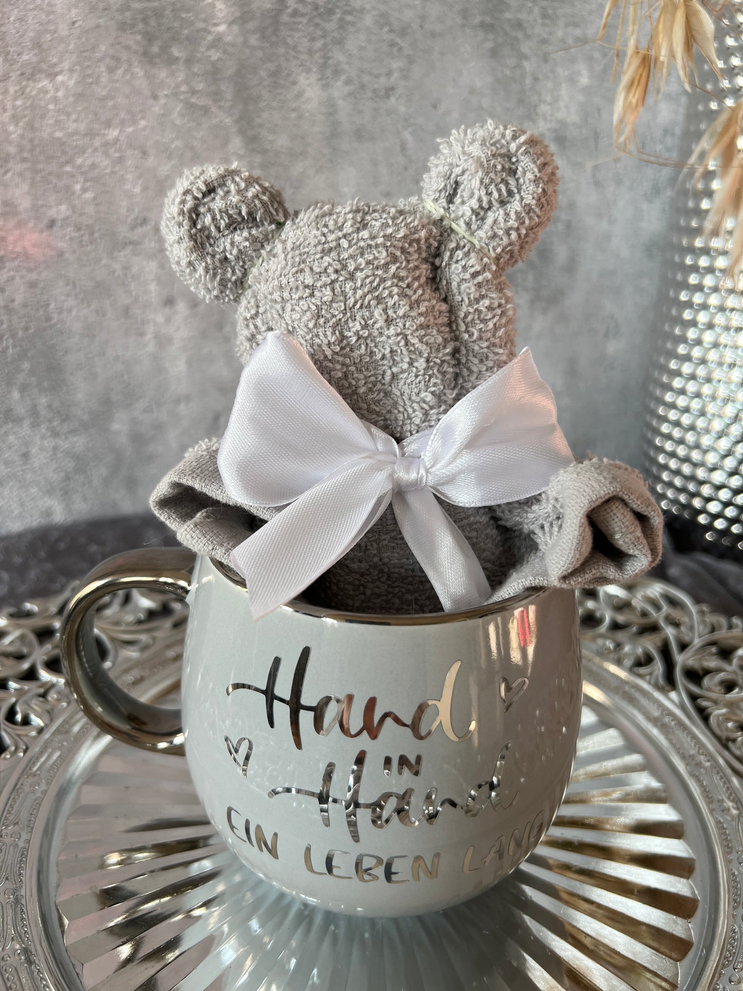 Tasse mit Spruch und Teddy
