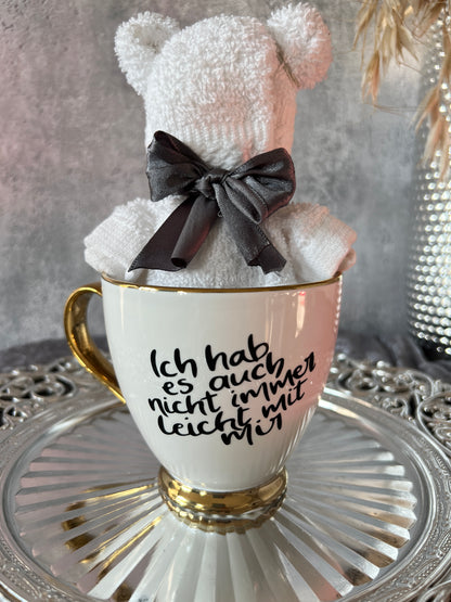 Tasse mit Spruch und Teddy