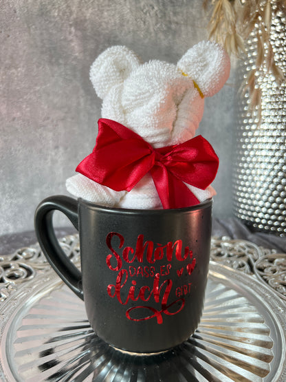 Tasse mit Spruch und Teddy