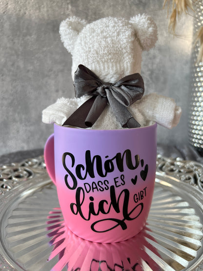 Tasse mit Spruch und Teddy