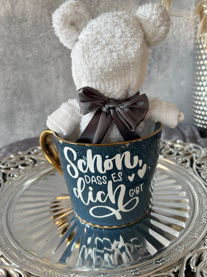 Tasse mit Spruch und Teddy