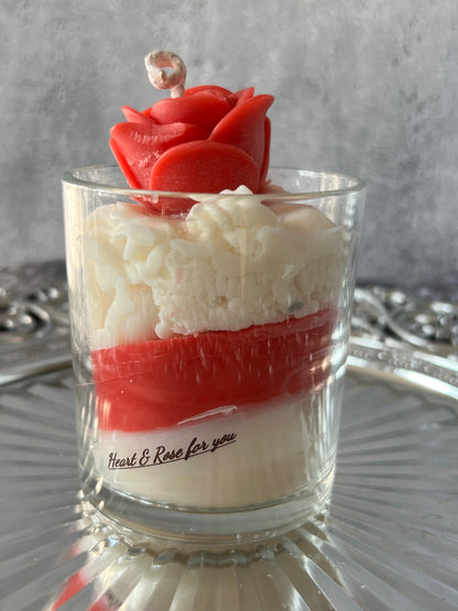 Rote Rosen Herz Kerze