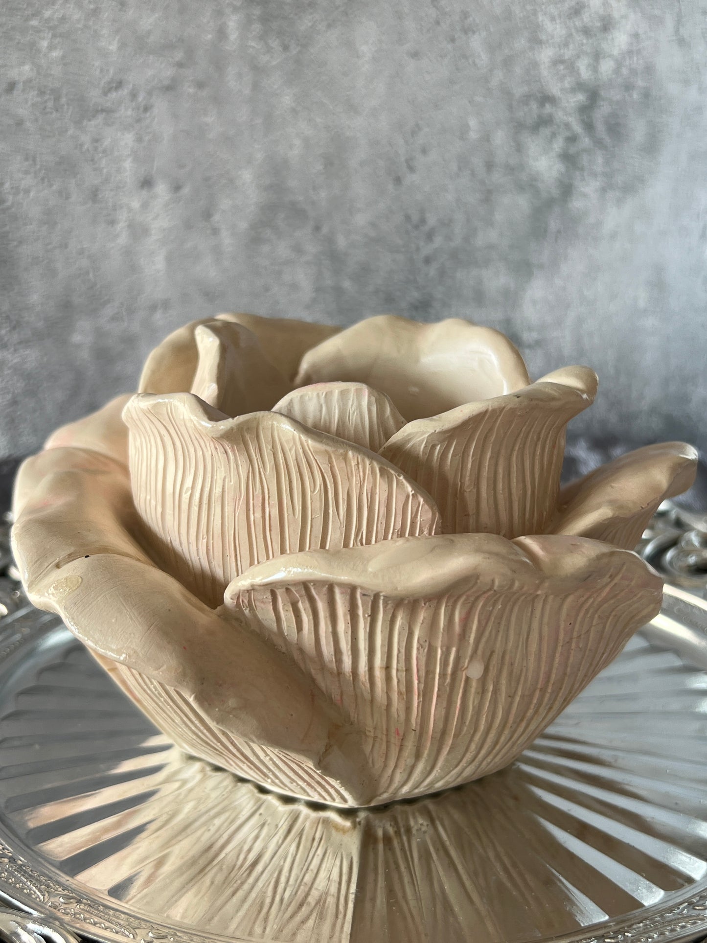 Keramik Kerzenrose groß