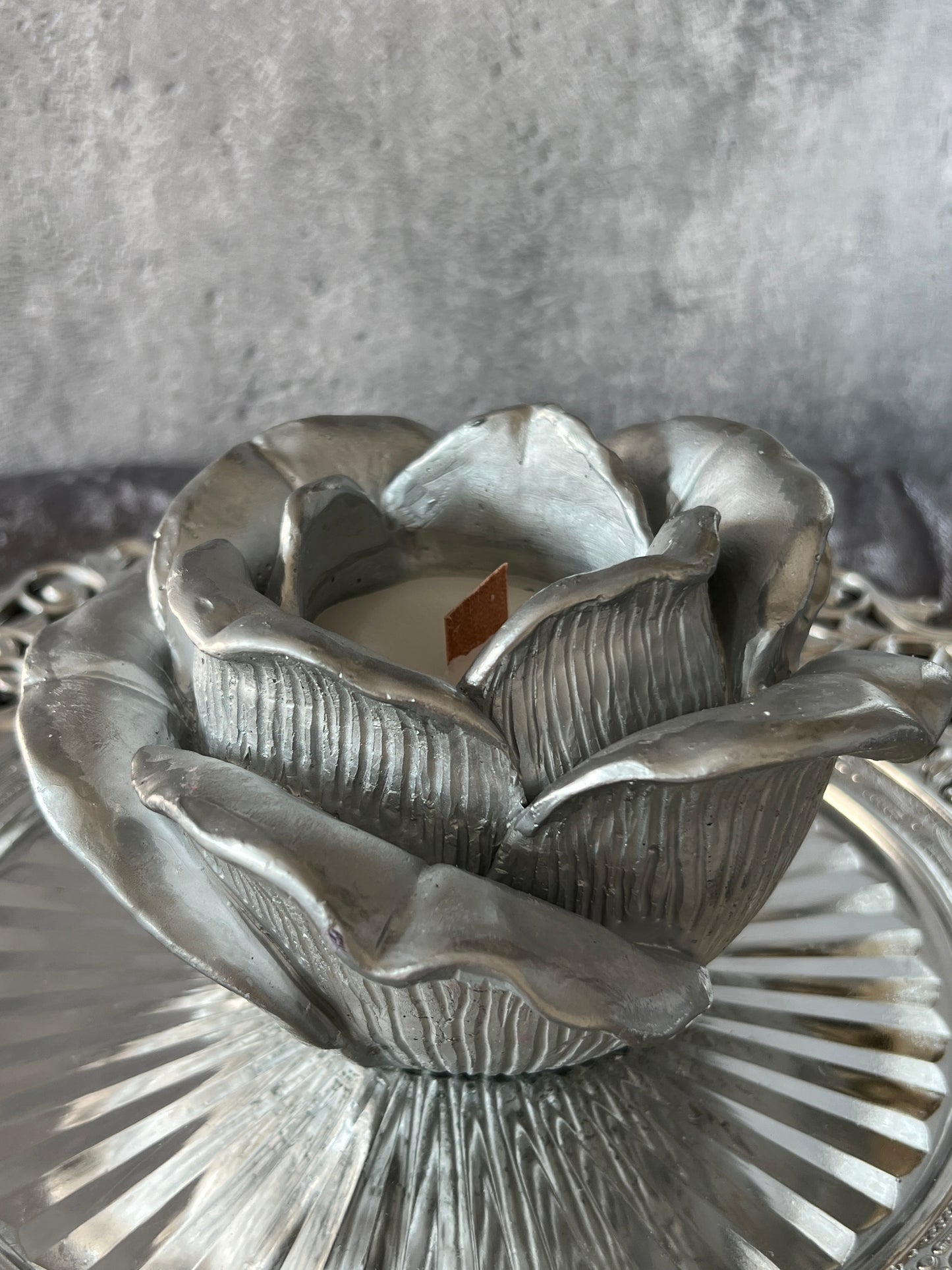 Keramik Kerzenrose groß