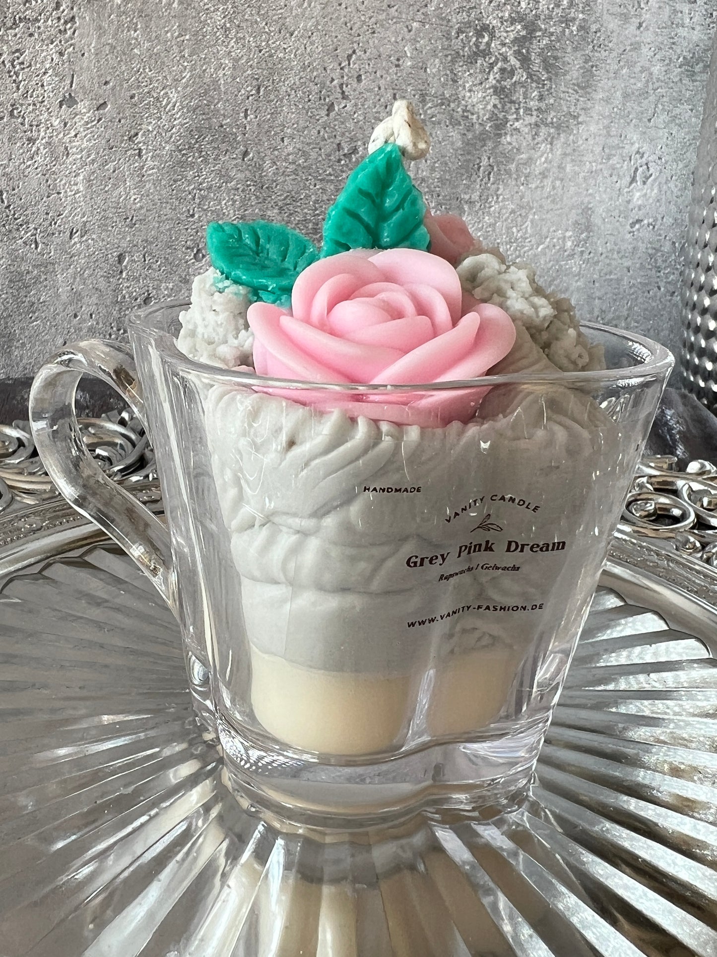 Blumenglas Flower Kerze