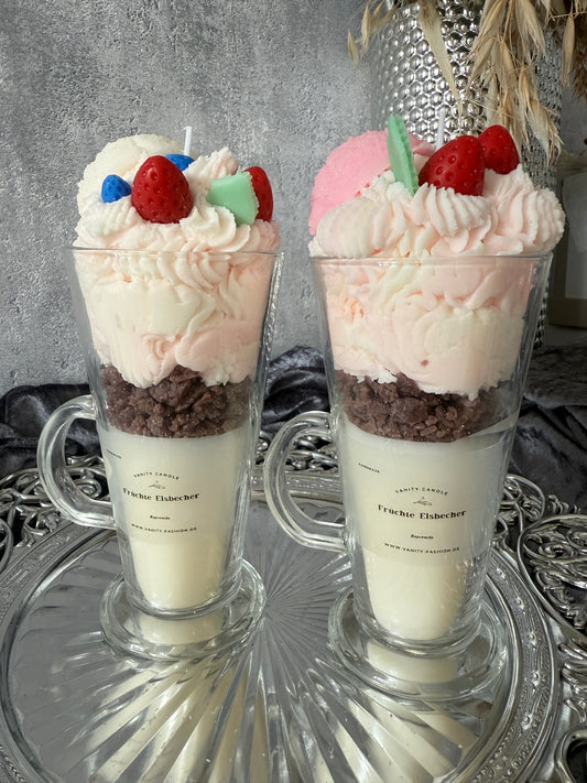 Erdbeer Dessert Kerze