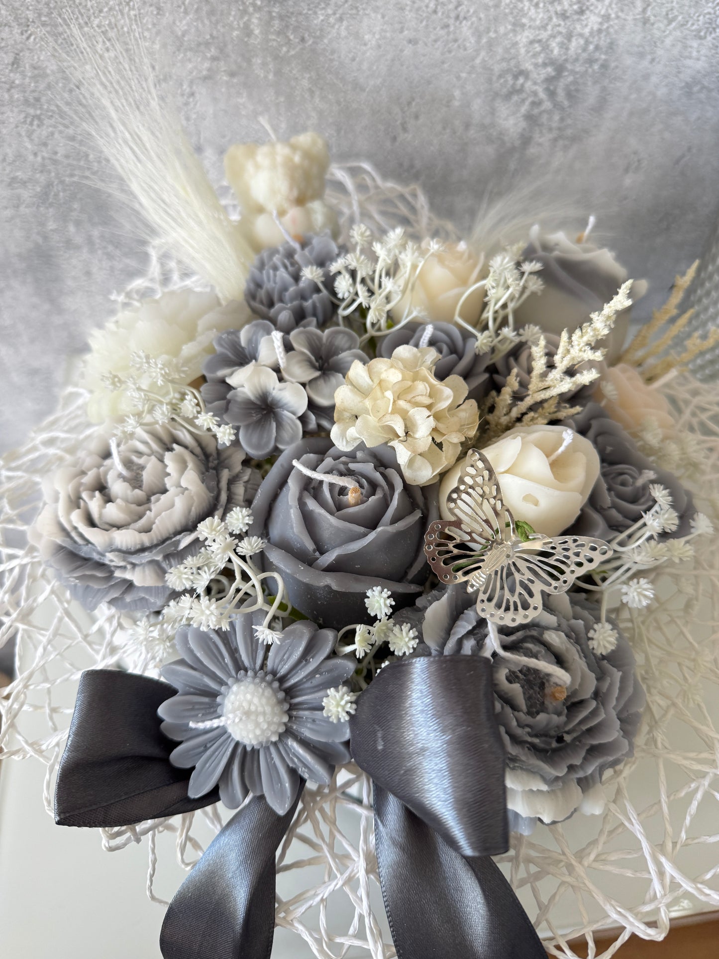 Blumen Bouquet Grey Flower Box