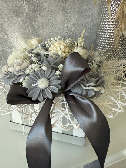 Blumen Bouquet Grey Flower Box