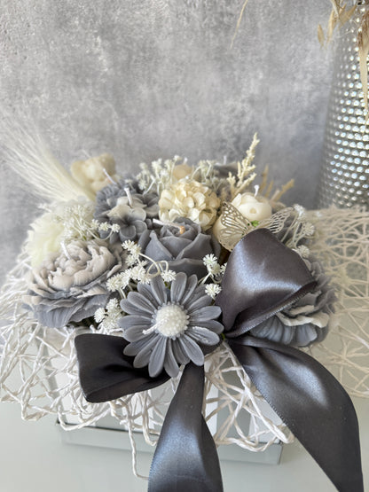 Blumen Bouquet Grey Flower Box