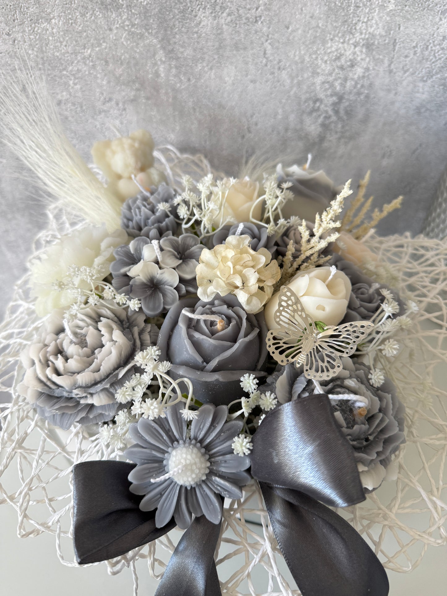 Blumen Bouquet Grey Flower Box