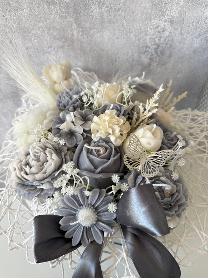 Blumen Bouquet Grey Flower Box