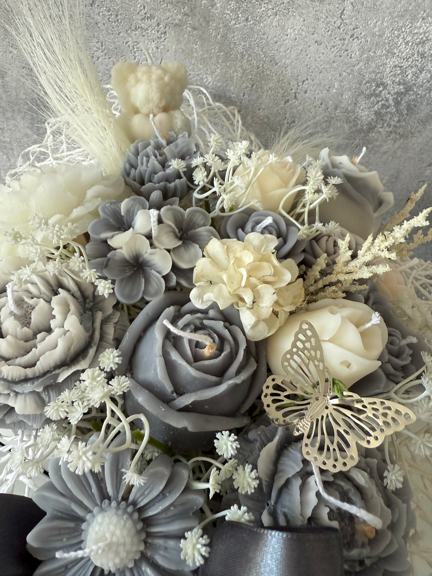 Blumen Bouquet Grey Flower Box