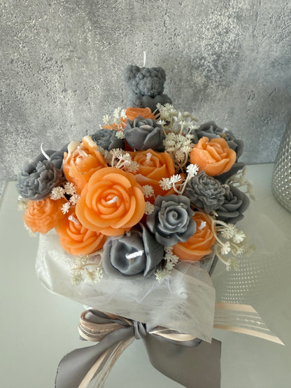 Blumen Bouquet Orange Grey