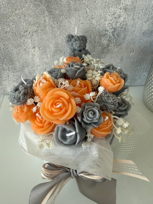 Blumen Bouquet Orange Grey