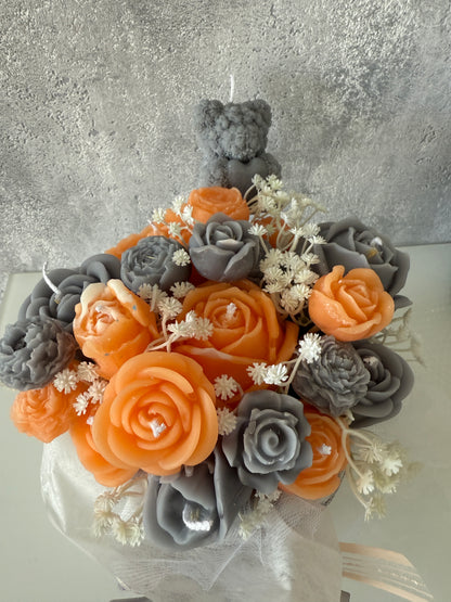 Blumen Bouquet Orange Grey