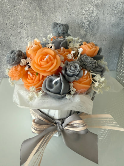 Blumen Bouquet Orange Grey