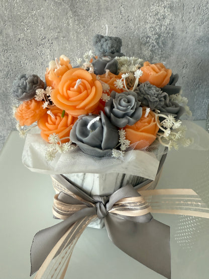 Blumen Bouquet Orange Grey