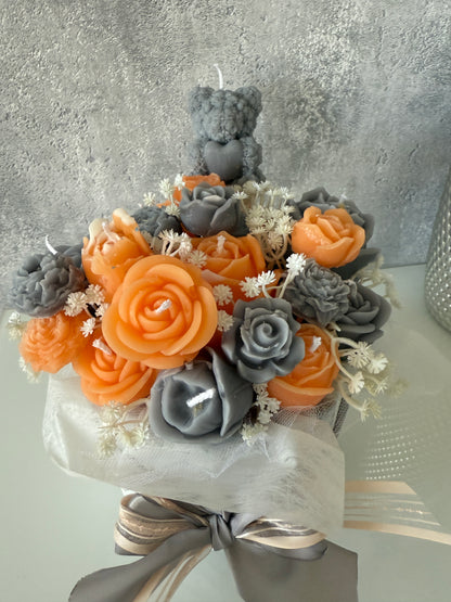 Blumen Bouquet Orange Grey
